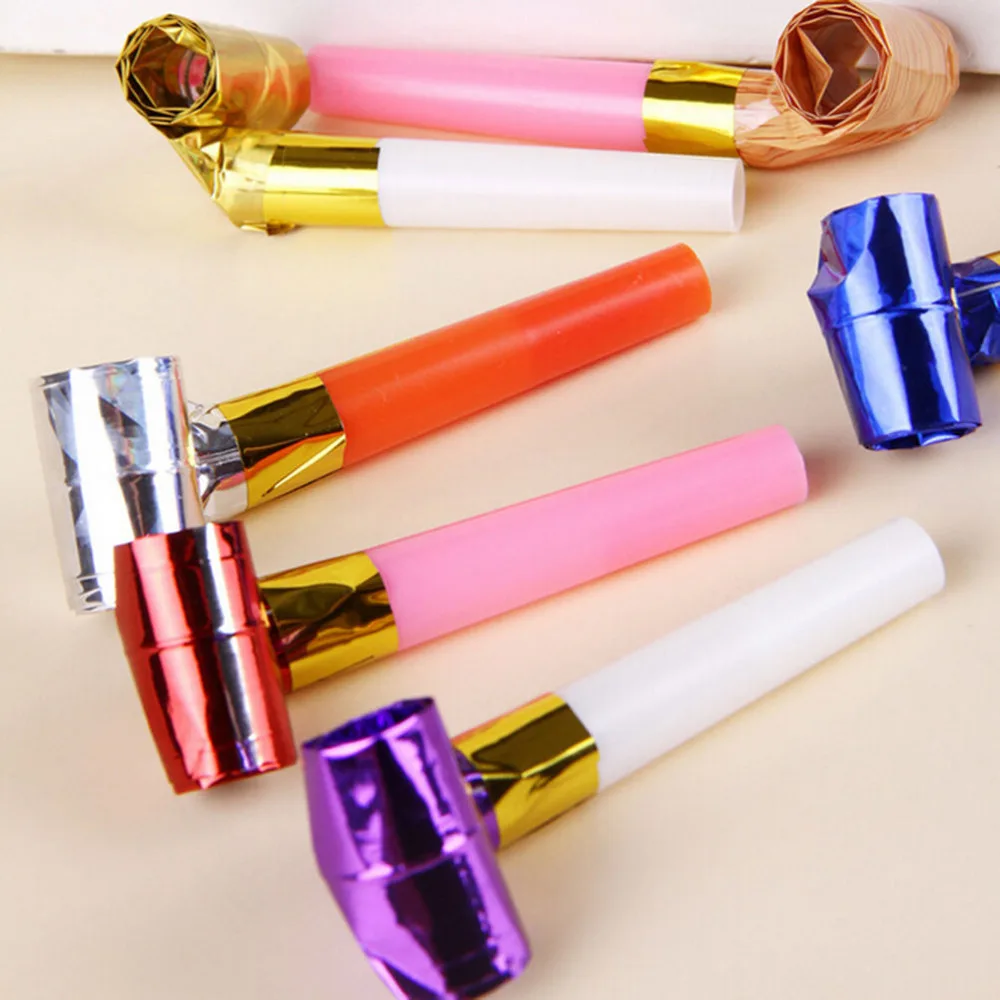 

10 pcs/set Funny Whistles Noisemaker Colorful Practical Jokes Kids Blowing Dragon Blowout Baby Birthday Supplies Toys Gift