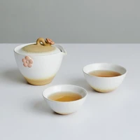 chinese 1 teapot 2 cups suitable for female portable travel ceramic kung fu gaiwan plum blossom tea set home office teaware girl