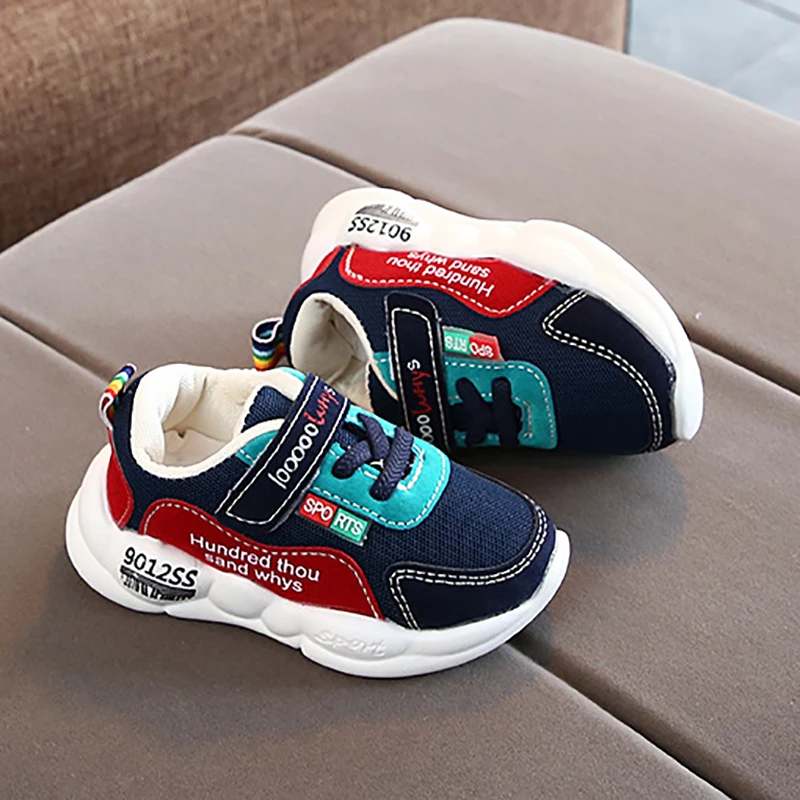 

New Sport Children Shoes Kids Boys Sneakers Winter Autumn Net Mesh Breathable Casual Girls Shoes Anti-Slip Shoes Sneakers Patch