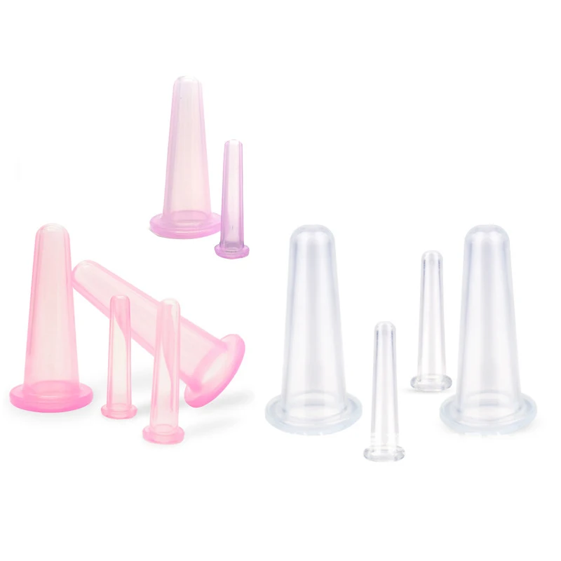 Силиконовый массажный набор 2 чашечки для лица мини массаж тела помощник по уходу