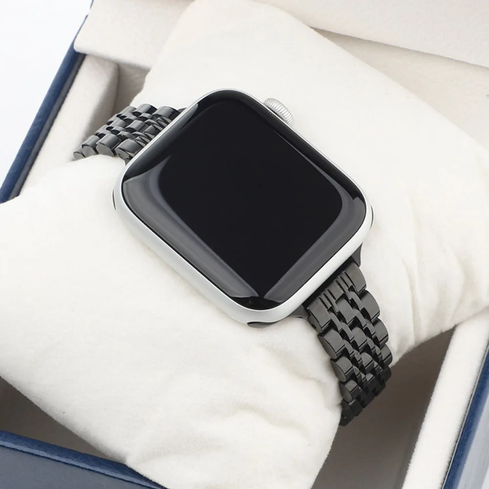 

Металлический ремешок из нержавеющей стали для Apple Watch Band 38 мм 40 мм 42 мм 44 мм, модный браслет 14 мм для iWatch 1 2 3 4 5 6 7 SE