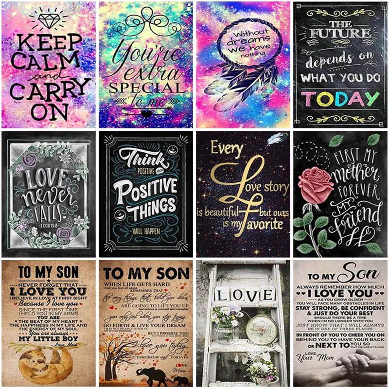 

5D Diamond Painting Text Live Laugh Love Full Round Square Painting With Diamonds Embroidery Sets Mosaic Home Decorations Gift