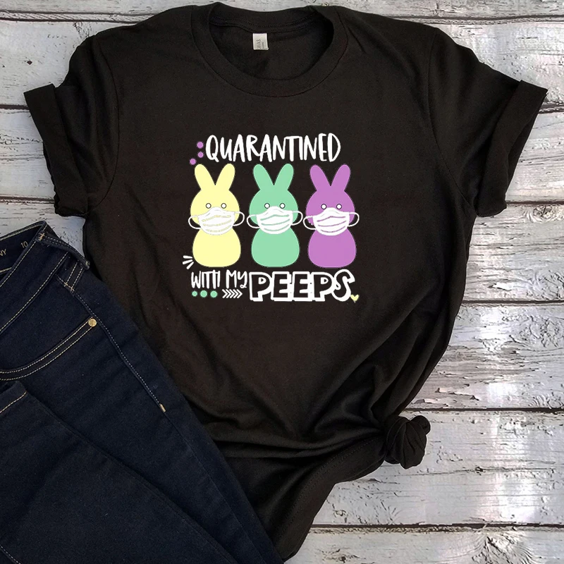 

Футболка женская оверсайз в стиле карантина с пасхальным принтом, размер XL