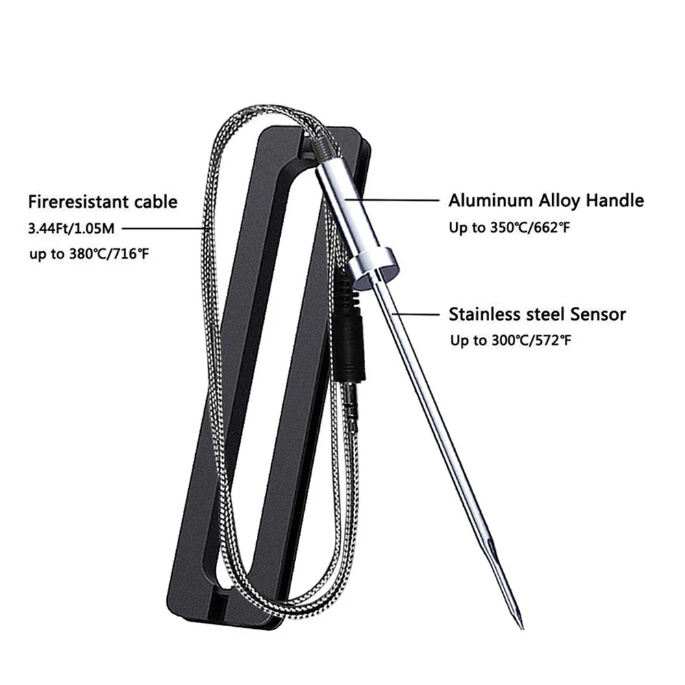 

Wireless BT Barbecue Thermo-meter Probe Baking Thermo-meter Connected To App Food Thermo-meter LCD Thermo-meter