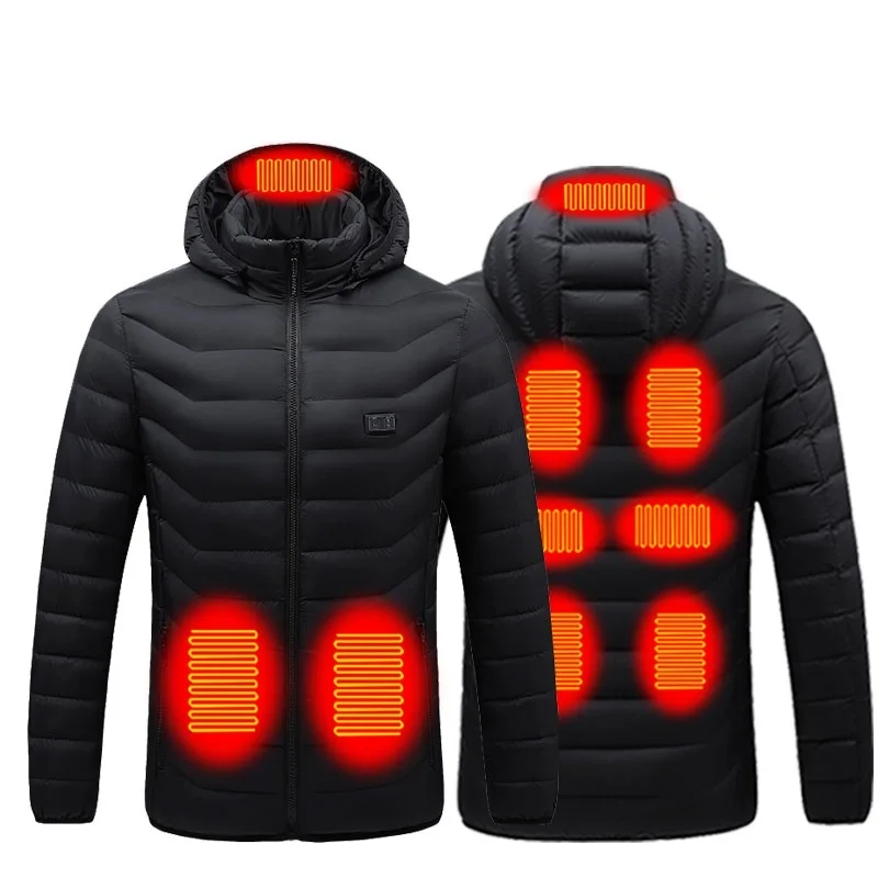 

9 Areas Men's Heating Jacket USB Women Winter Outdoor Electric Heating Jackets Warm Sports Thermal Coat Clothing Heatable Vest