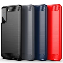 For Samsung Galaxy S21 5G Case Shockproof Bumper Carbon Fiber Soft Silicone Phone Back Cover Case For Samsung Galaxy S21 5G Case