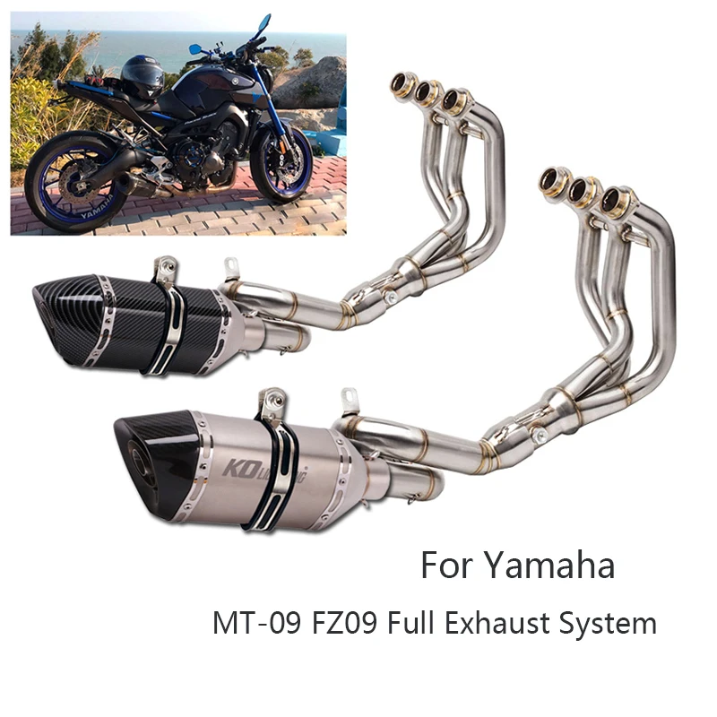 

Slip-on Exhaust System for Yamaha MT-09 FZ09 XSR900 Motorcycle Header Mid Link Pipe 51mm Muffler Escape with Removable DB Killer