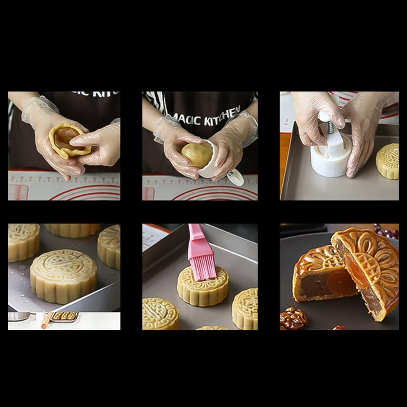 10 шт./компл. цветок Лунный пряник пресс-форм DIY ручной Давление Fondant (сахарная) для