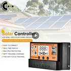 Контроллер заряда солнечной батареи MPPTPWM 10A20A30A40A50A60A70A80A90A100A, автоматический ЖК-экран, двойной USB, регулятор солнечной панели 12В24В