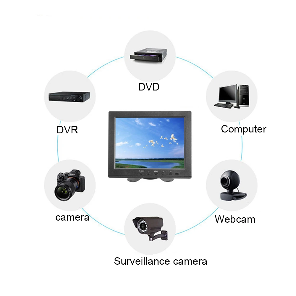 8 дюймов парковка TFT VGA безопасности Компьютерные аксессуары HD заднего вида