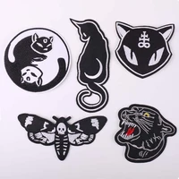 1pcs eight diagrams cat badge embroidered clothing patch iron on kids cuffs neckline diy decorative embroidered animal cloth