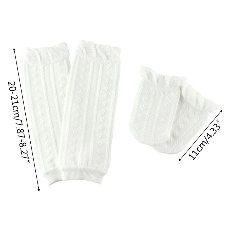 

Baby Children Knee Tube Stocking+Arm Sleeves+Glooves+Socks Set Soft Cotton Knitted Leg Warmer Mittens Kit