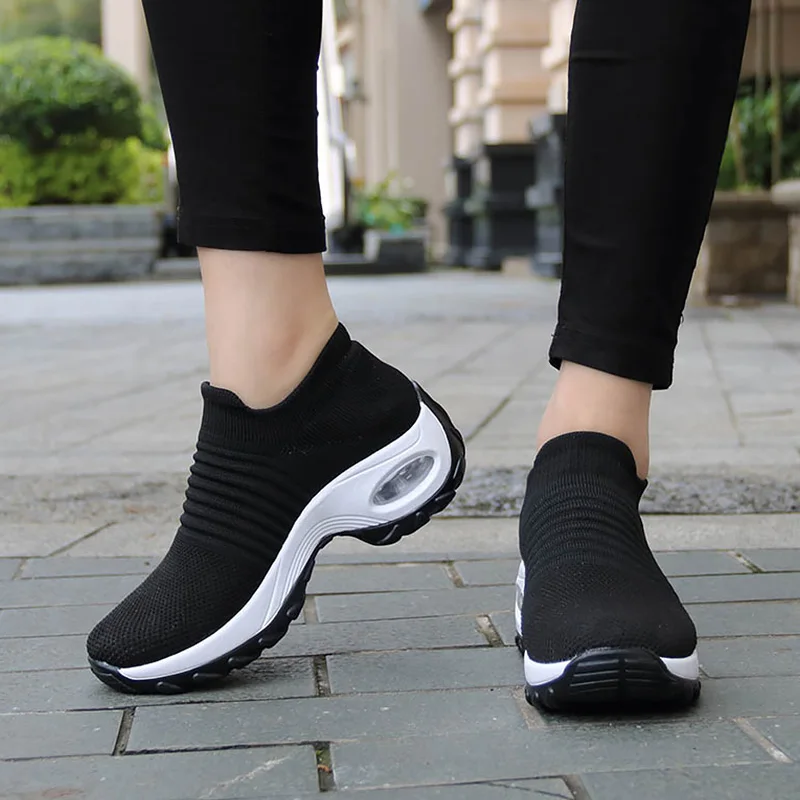 

Women's shoes size 41/42 Damping Running shoes Breathable Platform Sneakers Stripe shoe for Sport Sneakers women