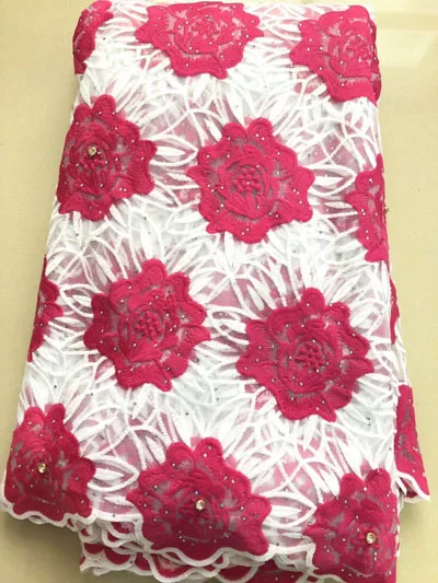 Новейшая нигерийская французская кружевная ткань с камнями вышитая бисером