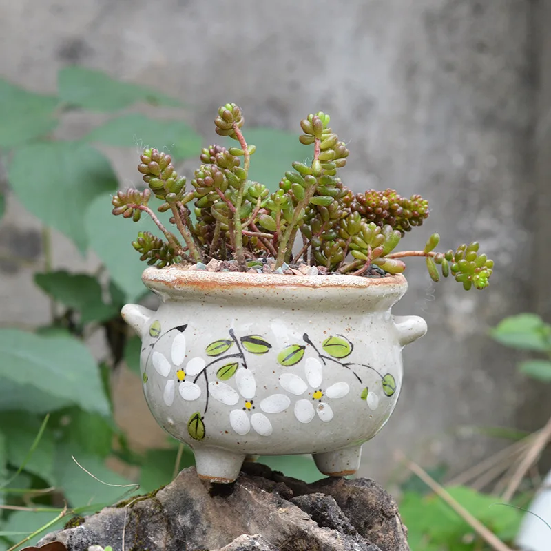 Крупногабаритный грубый керамический цветочный горшок в Корейском стиле с