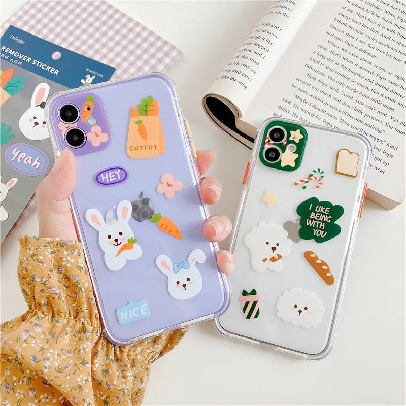 Funny Cartoon Lens Protector Case For iphone 11 Pro Max 7 8 plus X XR XS Phone Cases SE 2020 Cute Clear Soft Capa | Мобильные
