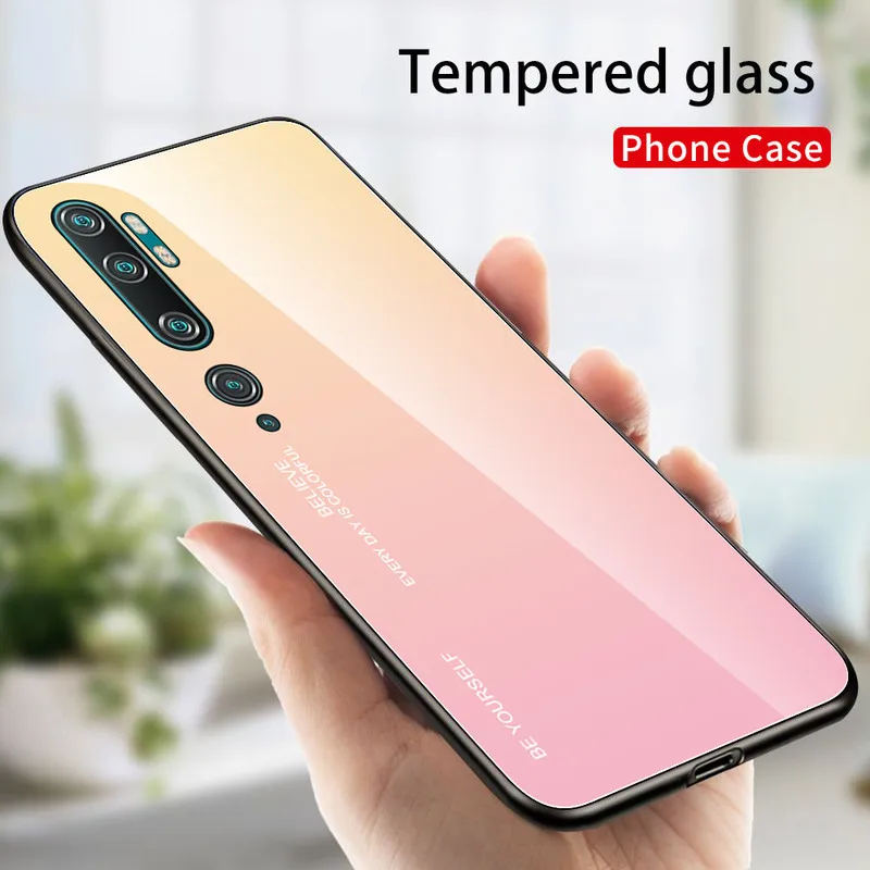Защитный чехол с зеркальным градиентом и закаленным стеклом для Xiaomi Redmi Note 8 8T 7 6Pro