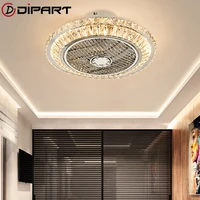 modern invisible ceiling fan lights dining room bedroom living remote control fan lamps ceiling lights fan lighting with crystal