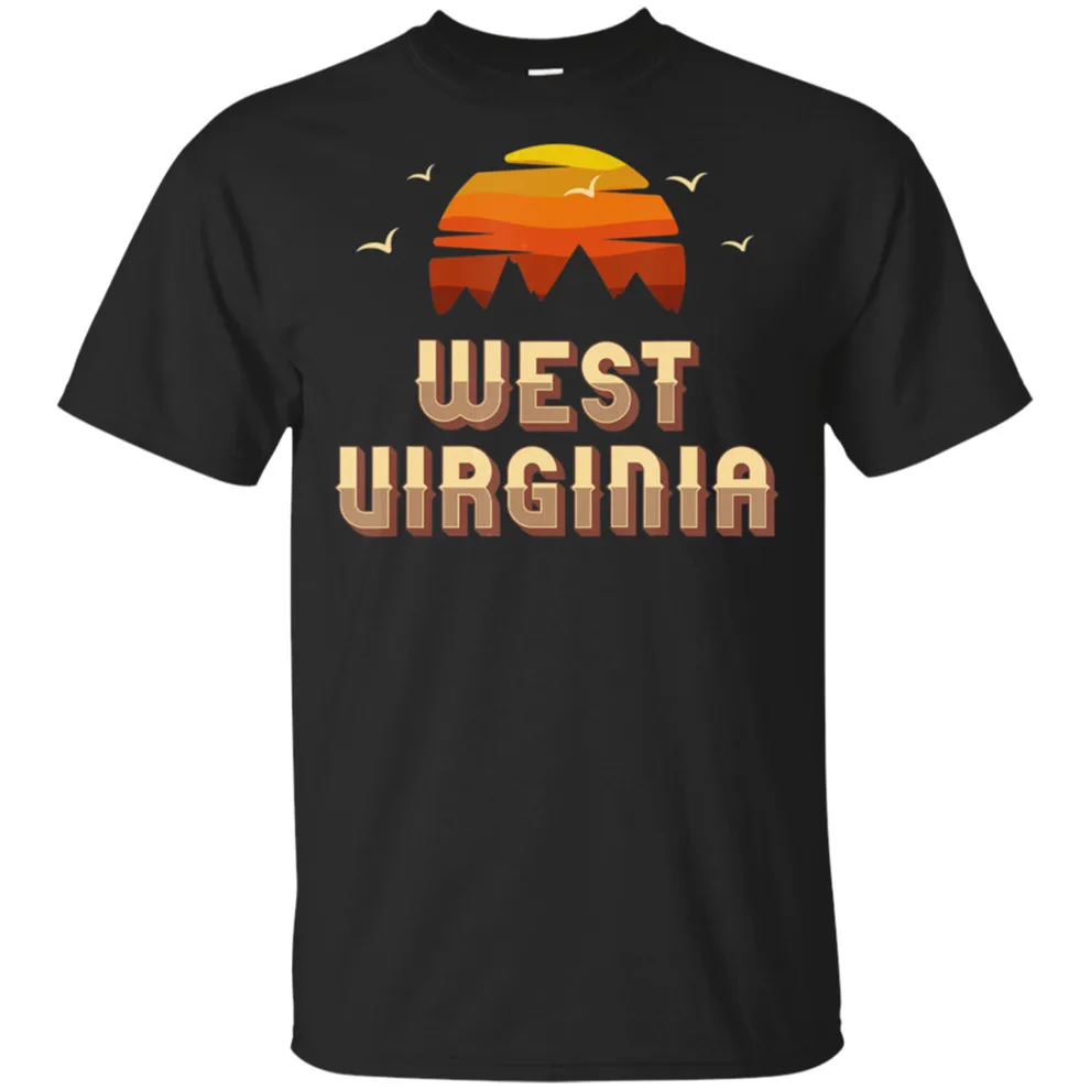 Западная Вирджиния Appalachian Горы Закат черная футболка M Xxxl основные модели