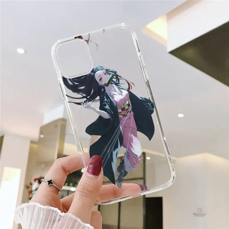 

Kimetsu No Yaiba Demon Slayer Anime Phone Case Clear Transparent for iPhone 11 12 mini pro XS MAX 8 7 6 6S Plus X 5S SE XR 2020