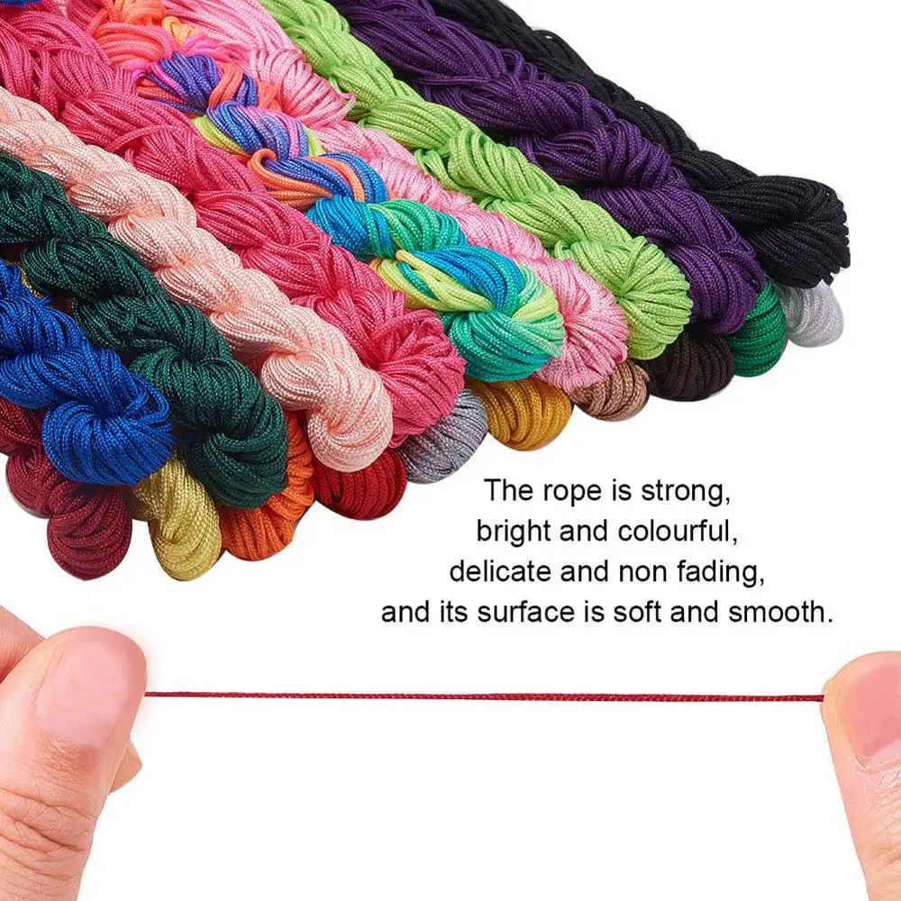 20m Pick Color 1mm Nylon Cord Thread Chinese Knot Macrame Rattail Rope For DIY Jewelry Bracelet Making Findings | Украшения и