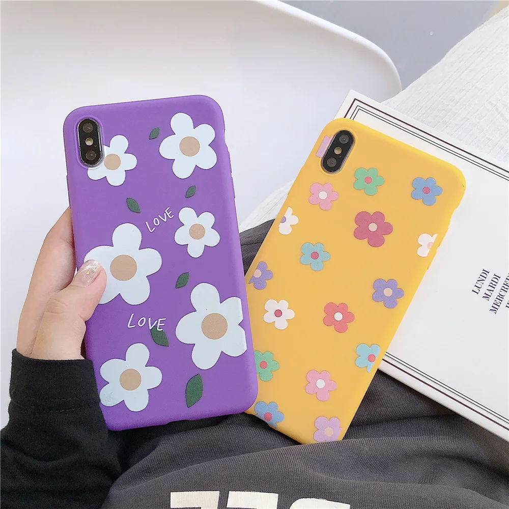 Чехол с милым цветком для iPhone 8 XS MAX XR X 6 6s 7 Plus мягкий силиконовый чехол Модный