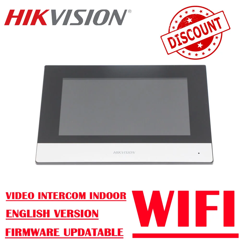 Hikvision DS-KH6320-WTE1 внутренняя станция видеодомофона с 7-дюймовым сенсорным экраном, Стандартный беспроводной монитор POE WIFI видеодомофон hikvision ds kh6320 wte1 белый