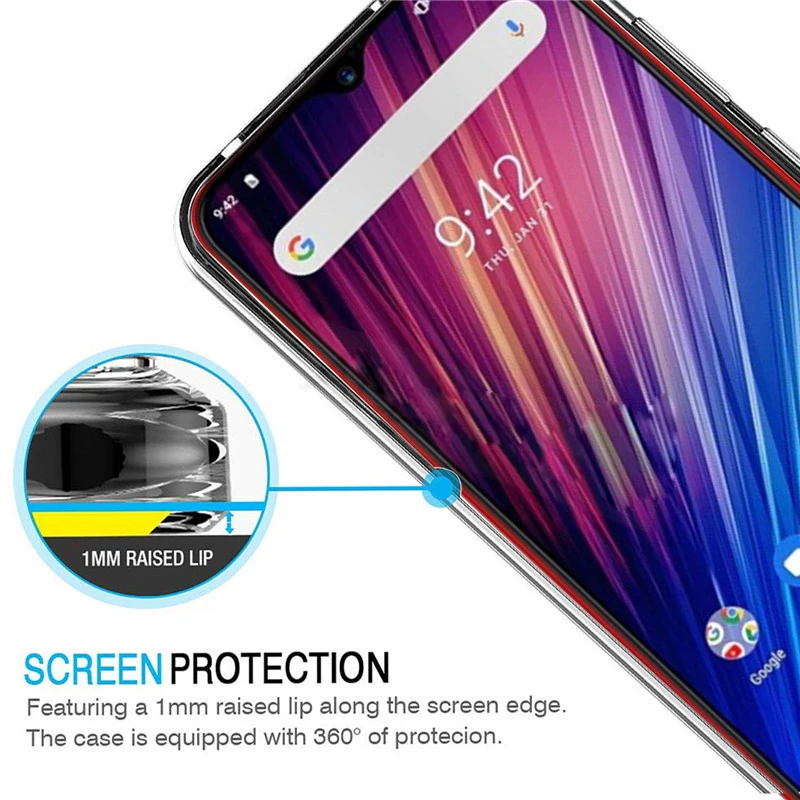 ALLOPUT Soft Silicone TPU Glass+Case For UMIDIGI A5 Pro F1 Play Case Shockproof 360° Full Cover Protective Cases |