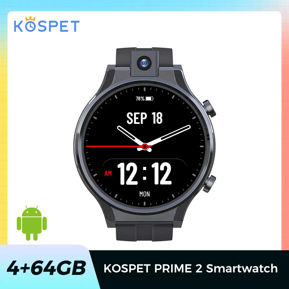 

Original KOSPET PRIME 2 Smart Watch Men Android 10 Phone Smart Clock 4GB 64GB 13MP Camera GPS Smartwatch 2020 New For Xiaomi