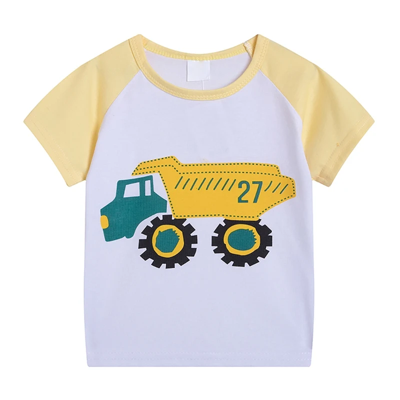 Детская футболка с мультяшным рисунком для маленьких мальчиков летние детские