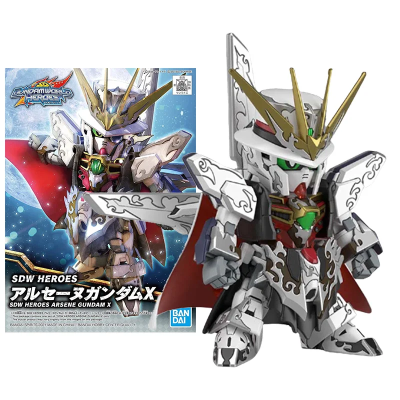 

Bandai Gundam Model Kit Anime Figure BB Fighter SDW Heroes Arsene Gundam X Genuine Gunpla Anime Action Figure Toys for Children