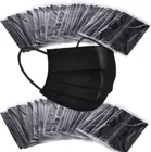 10-500 шт. Индивидуальная упаковка черные маски одноразовые черные взрослые маска для лица маска для рта нетканая гигиеническая 3-х слойная фильтрующая маска