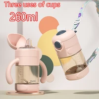 new naughty baby straw cup printing anti choke handle sling feeding duckbill cup gravity ball drinking water learning cup