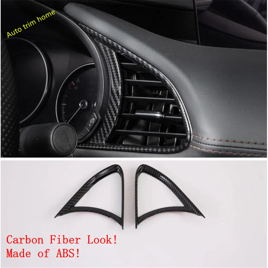 

Dashboard Air Conditioning AC Outlet Vent Frame Cover Trim Fit For Mazda 3 2019 - 2022 ABS Carbon Fiber / Auto Accessories