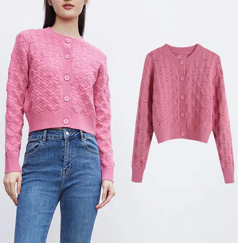 

Женский трикотажный Однотонный свитер, пальто, весенне-осенний однобортный свитер, кардиган, мягкая теплая Повседневная винтажная верхняя ...