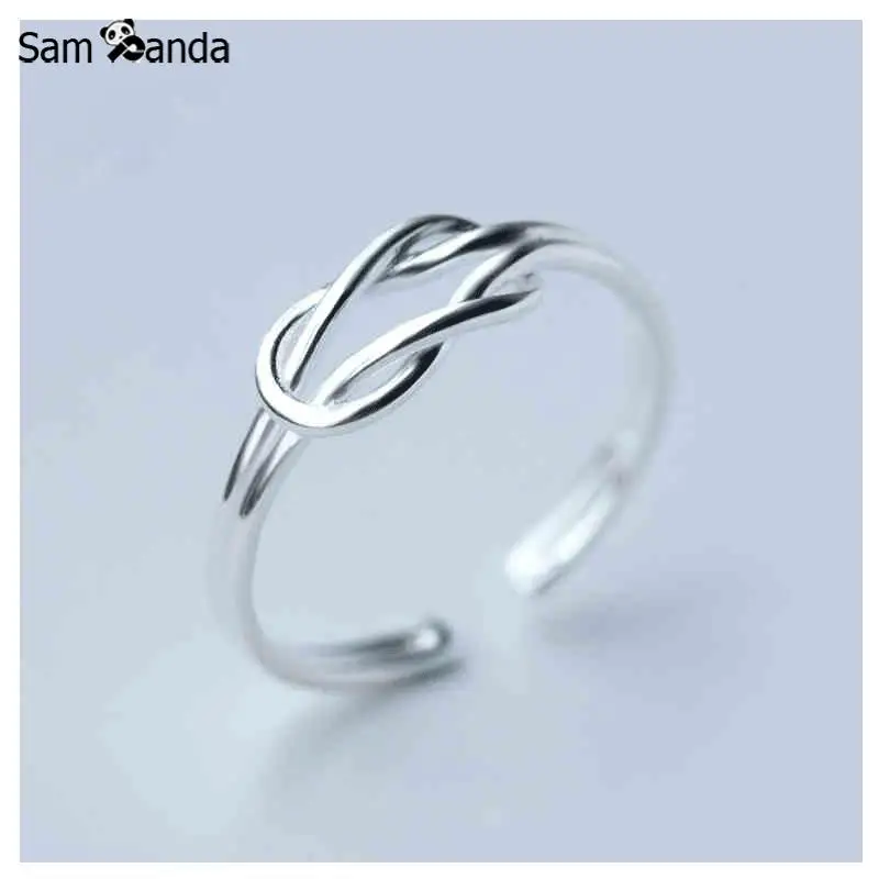 Женское серебряное кольцо Sampanda S925 простая линия двойной веревочный узел