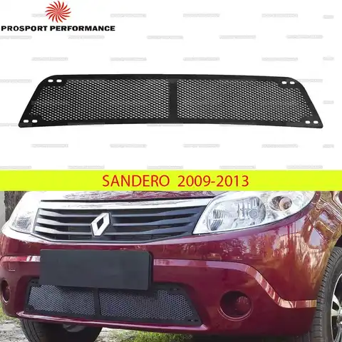 Защитная сетка на решетку переднего бампера нижняя для Renault Sandero 2009-2013 ABS пластик молдинг тюнинг стайлинг экстерьер