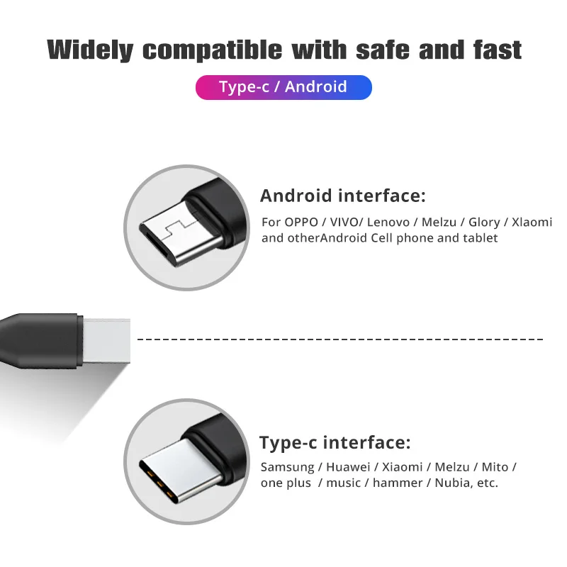 2 in 1 micro usb c cable mobile phone charger cable splitter usb short cable type c charge cord 2in1 data transfer android wires free global shipping