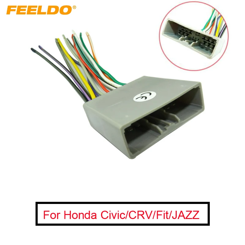 FEELDO 10Pcs Car CD Player Radio Audio Stereo Wiring Harness Adapter Plug for Honda 06-08/Civic/Fit/CRV/ACURA #FD-2956
