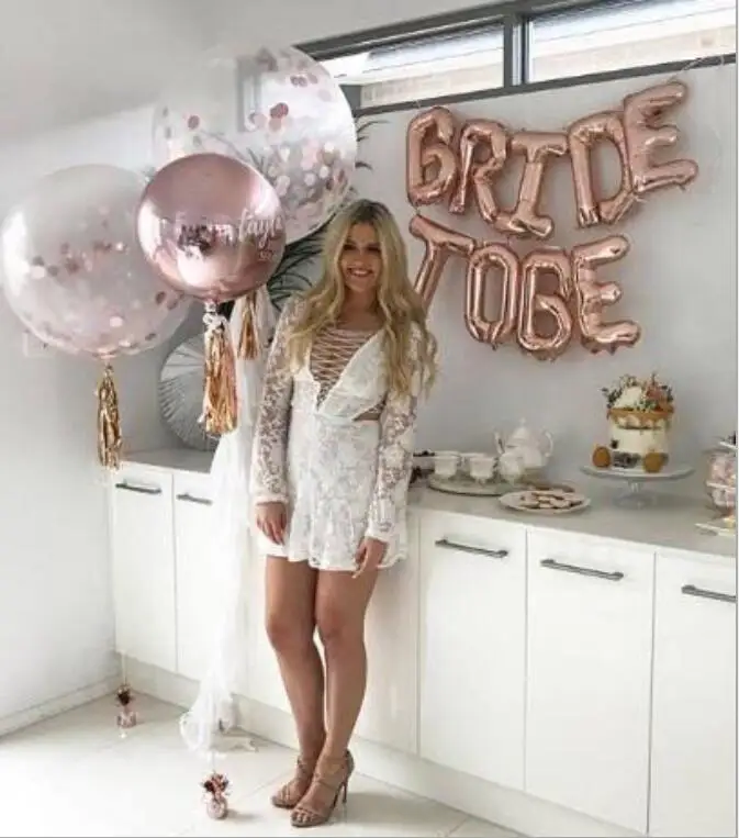 Свадебный душ для невесты 16 дюймов золотые серебряные буквы &quotНевеста быть&quot фольгированные шары