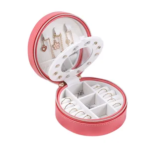 new korean version 2020 fashion creative leather fixed jewelry box hot selling exquisite jewelry box 2 pieces free global shipping