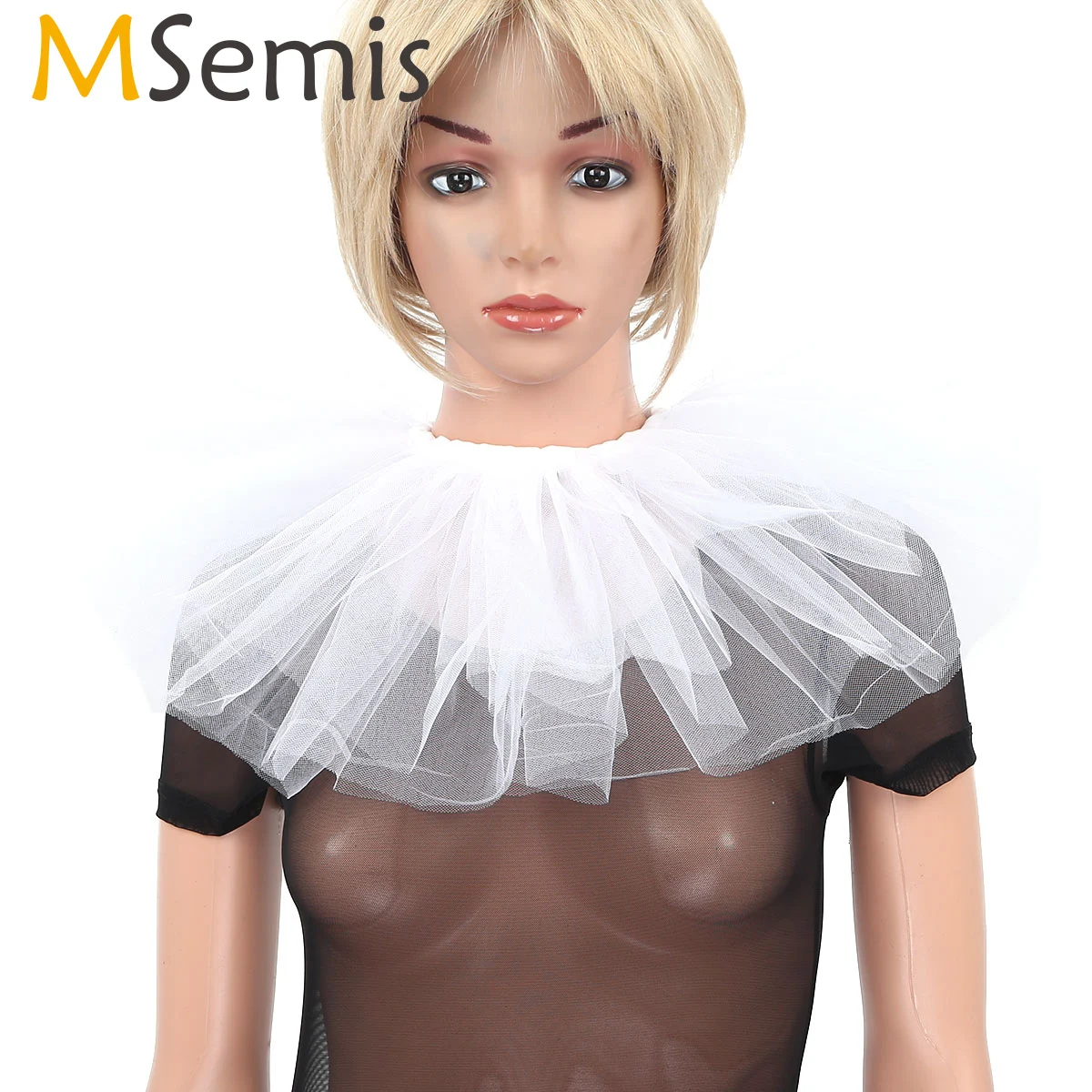 Женский винтажный воротник с оборками MSemis в стиле ретро сетчатый чокер клоуна