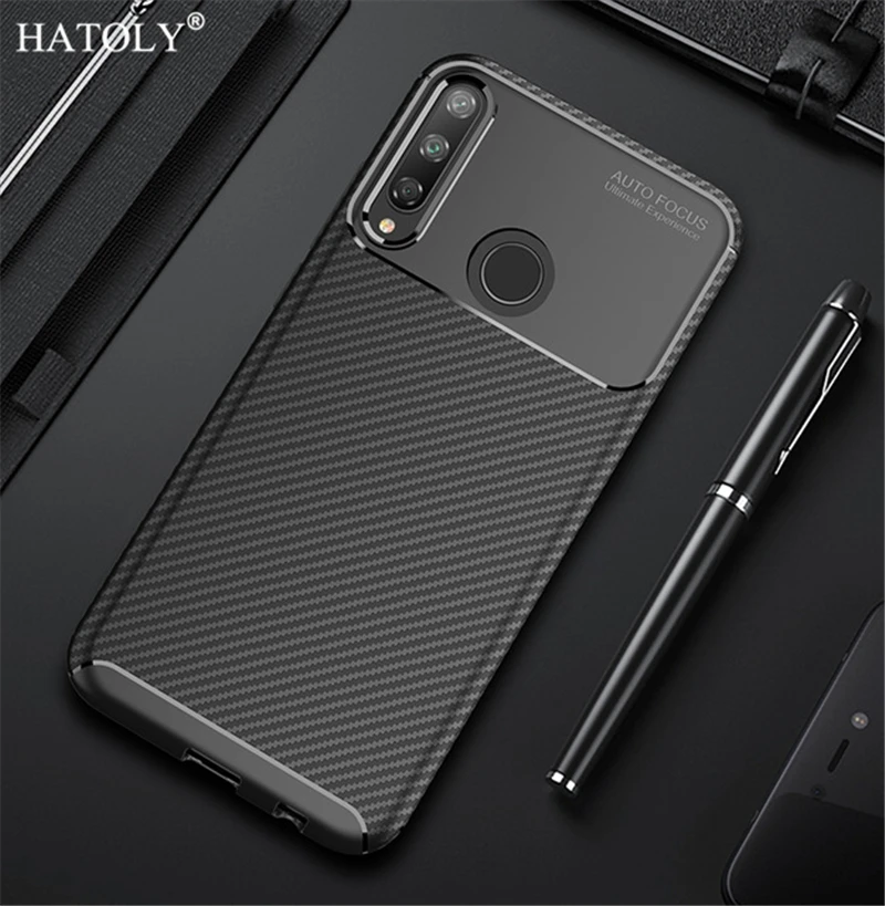Чехол для Huawei P40 Lite E чехол Y7P Ультратонкий Мягкий силиконовый из ТПУ и углеродного