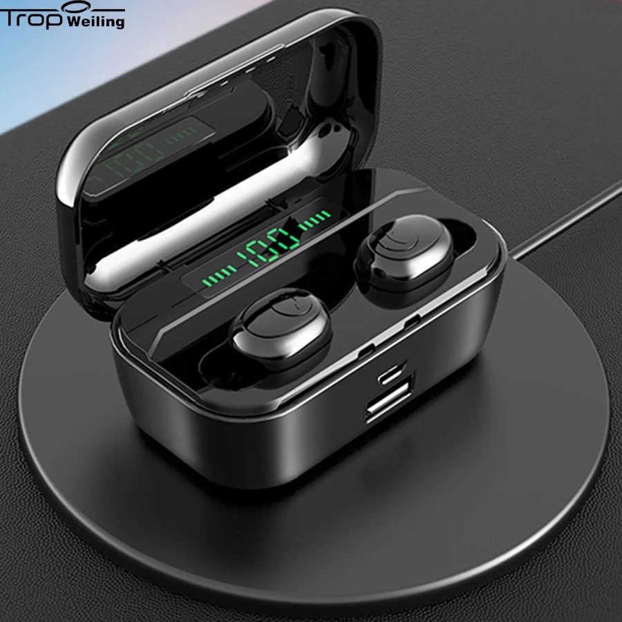 Светодиодный bluetooth-наушники TWS с цифровым дисплеем Спортивная гарнитура