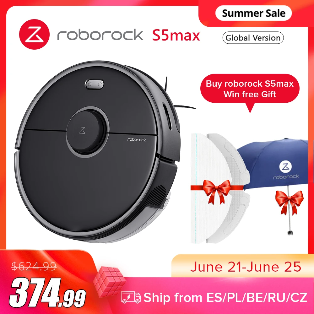 Roborock S5 MAX робот Аккумуляторный автоматический пылесос для чистки ковра твердых