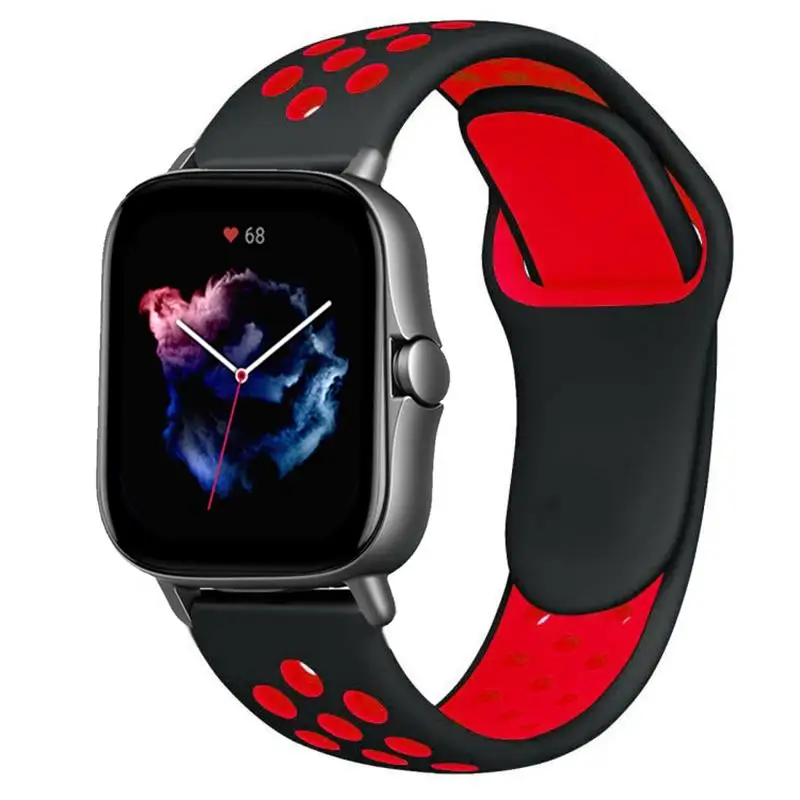 Ремешок силиконовый для Amazfit GTS 3/2/2e/GTS2 Mini/GTR 42 мм/47 мм/GTR2/2e/stratos2/3 20 мм/22 мм | Наручные