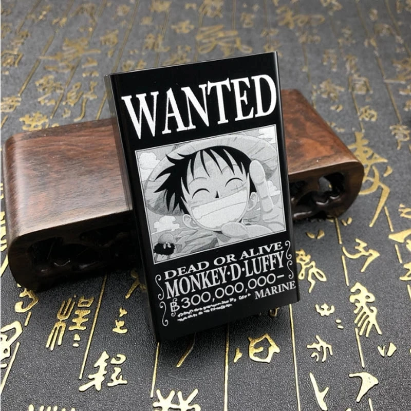 

Can Hold 20pcs Cigarettes Alloy ONE PIECE Wanted Cartoon Anime Cigarette Case Slide Cigarette Boxes Laser Carved Not Fade Boxes