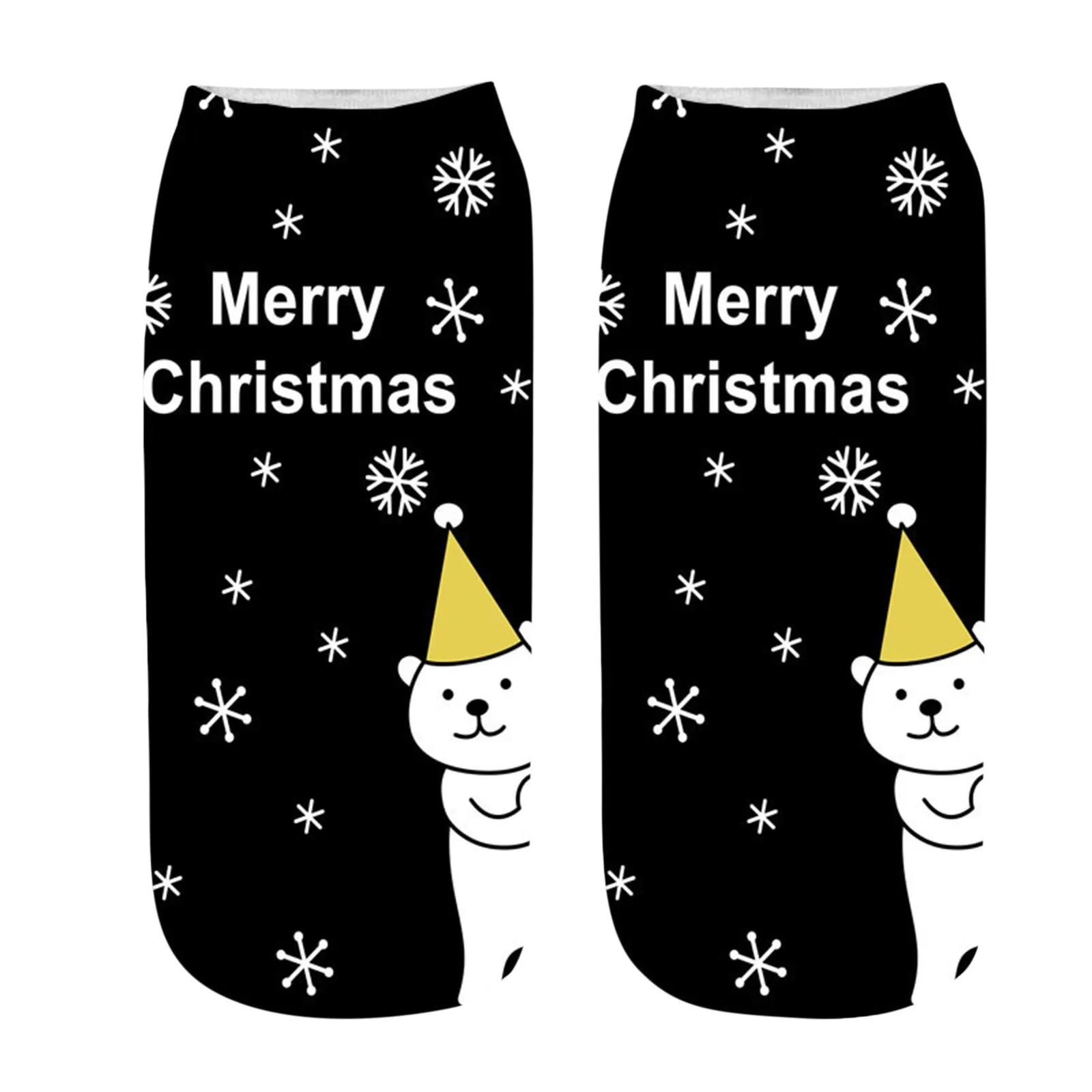 

3d Printed Women Winter Christmas Stockings Funny Creative Pet Cat Face Unisex Cotton Harajuku Ankle Socks Children Gift 3G