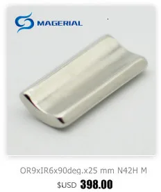 N38H NdFeB Энергосбережение дуги OR14.8xIR12xW9.2xL20xT2.8 мм магнит двигателя для генераторов ветряной турбины Неодимовый Постоянный магнит