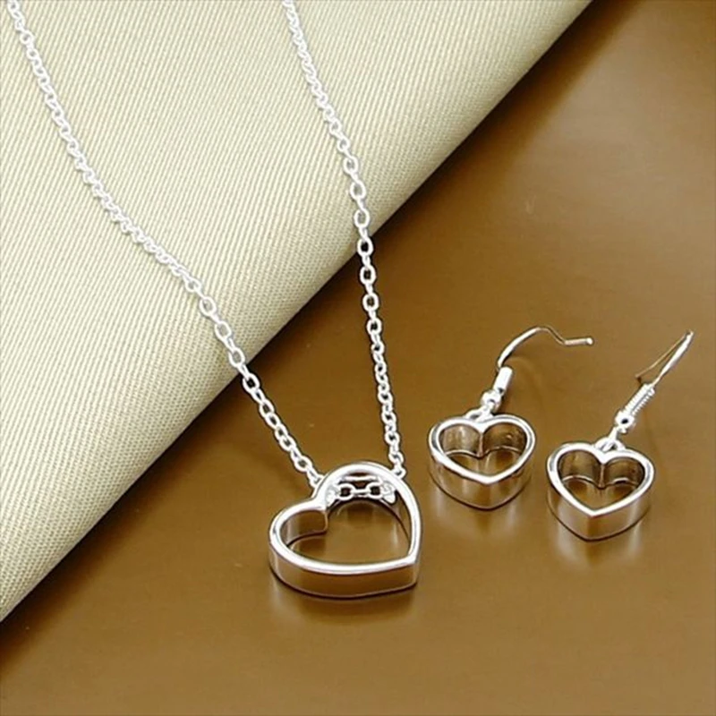 Комплект из колье и серёг серебра 925 пробы | Украшения аксессуары